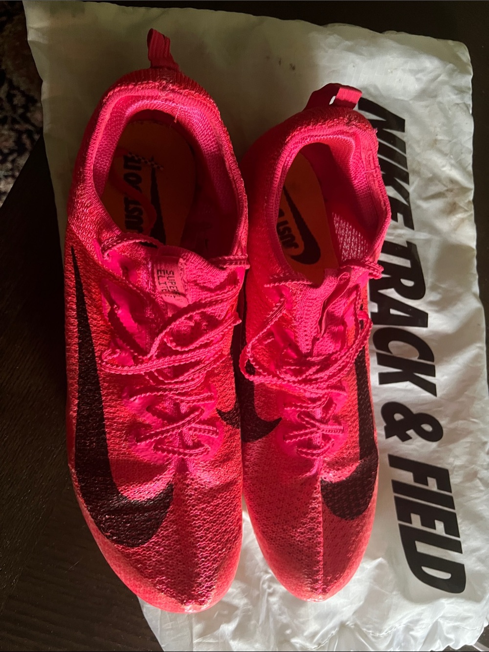 Nike Women’s Neon Pink Track Spikes with Black Swoosh